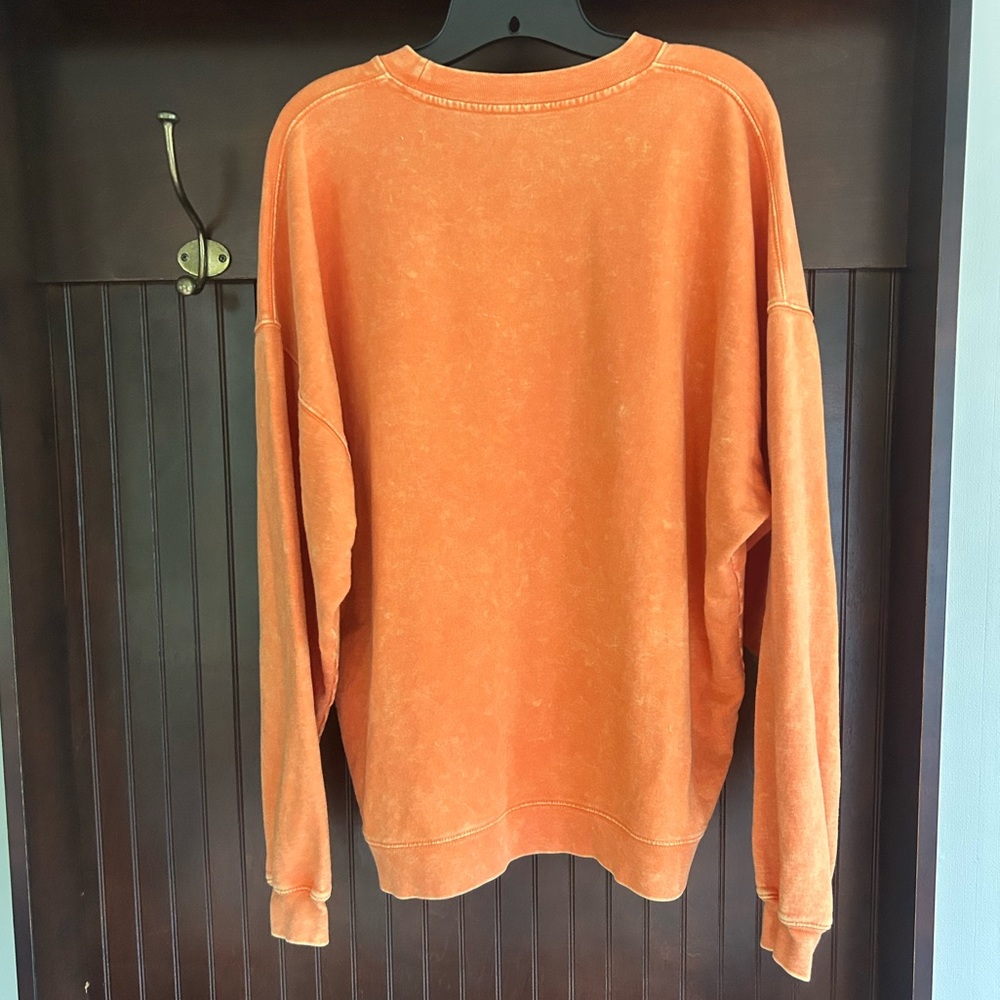 ZOOZATZ Auburn University Sweatshirt Orange Oversized Marbled Faded Baggy | XS - Picture 9 of 11